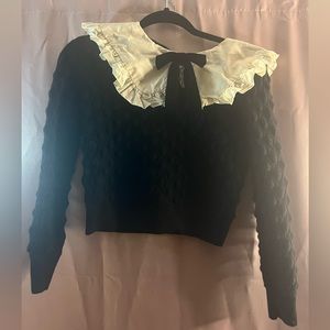 Pilgrim velvet bow knit sweater